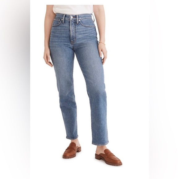 Madewell Slim Straight High Waist Jeans, Kandell Wash, Size 28